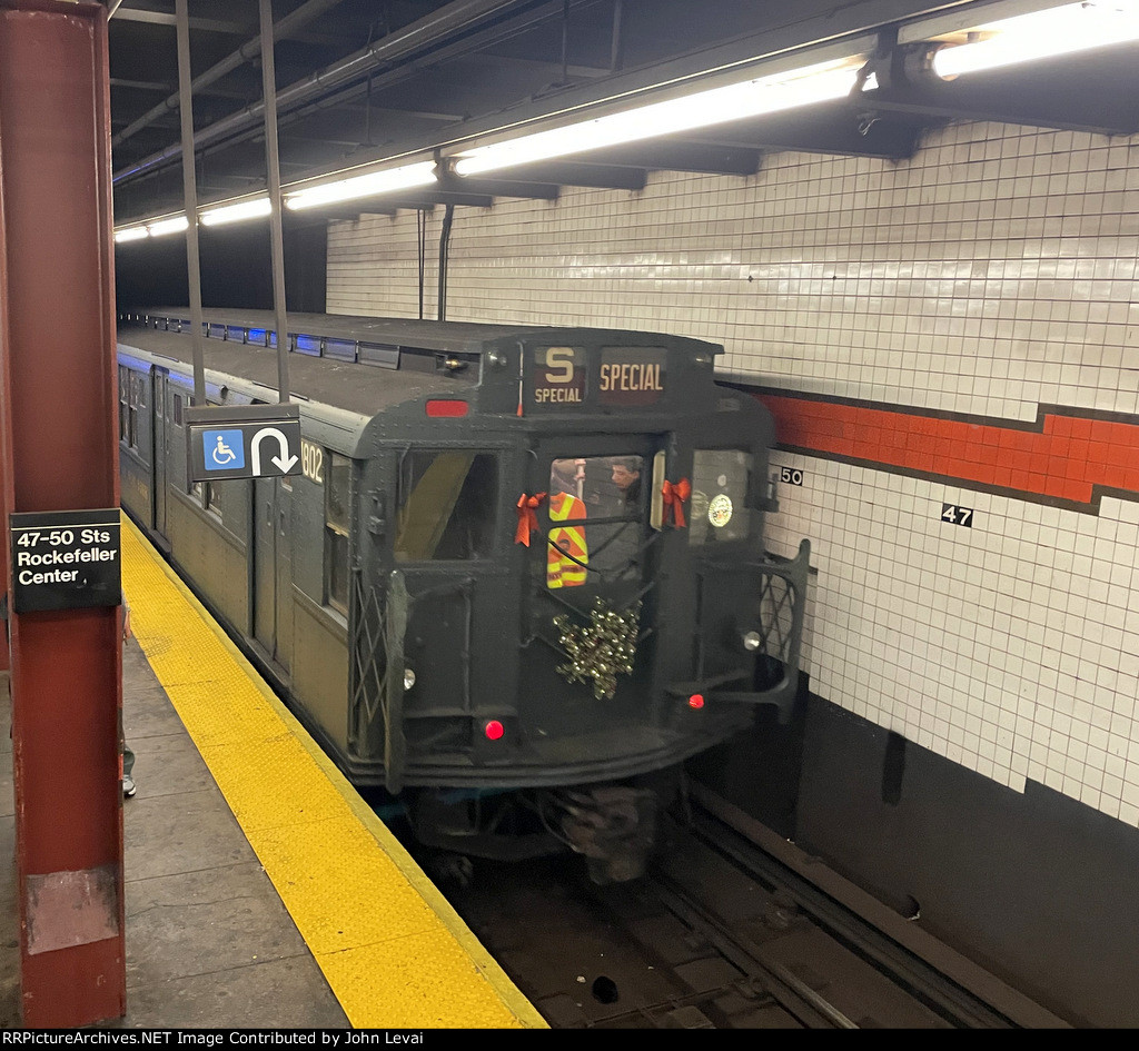 Next stop for the holiday train is 57th Sts Station, located on the F Line as it departs 47-50th St Rockefeller Center Station